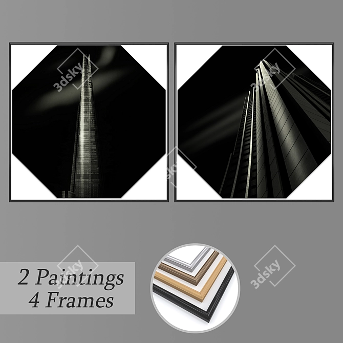 Elegant Wall Art Set No. 1270 3D model image 1