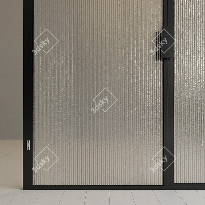 Modern Glass Partition Door 3D model image 1