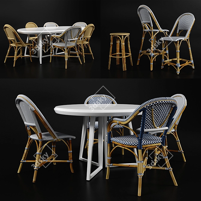 Serena & Lily Bar Table Set 3D model image 4