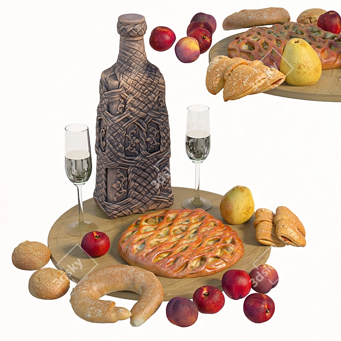 Fruit & Bake Decor Set 3D model image 2