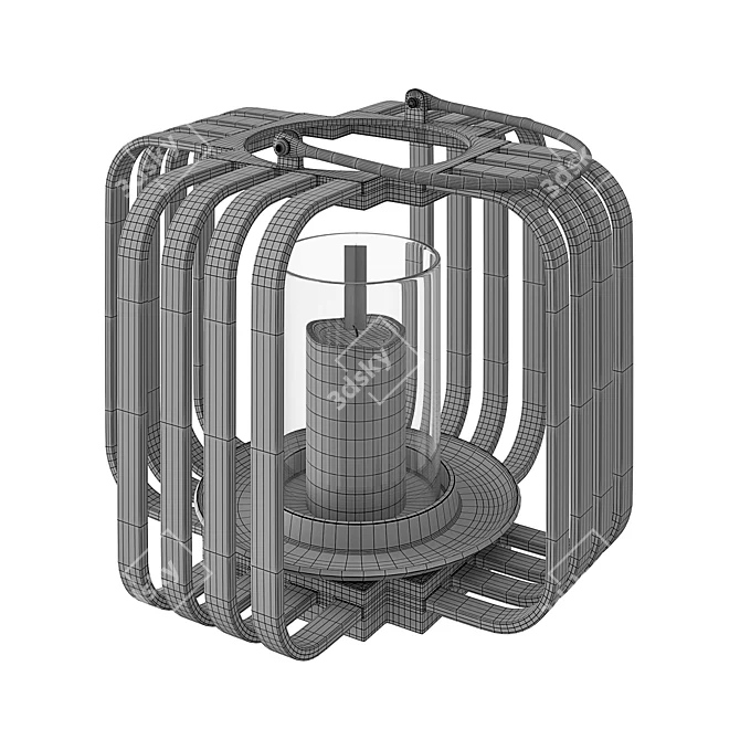 Elegant Golden Cage Candleholder 3D model image 3