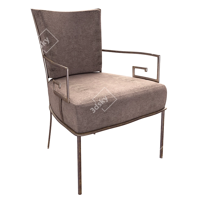 Skylar Bernhardt Metal Armchair: Minimalism, High-Tech, Modern 3D model image 1