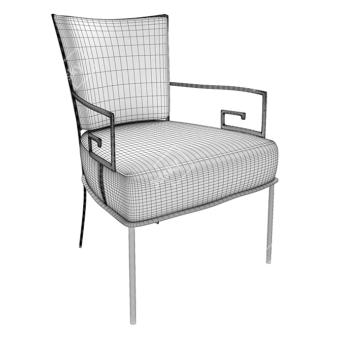 Skylar Bernhardt Metal Armchair: Minimalism, High-Tech, Modern 3D model image 2