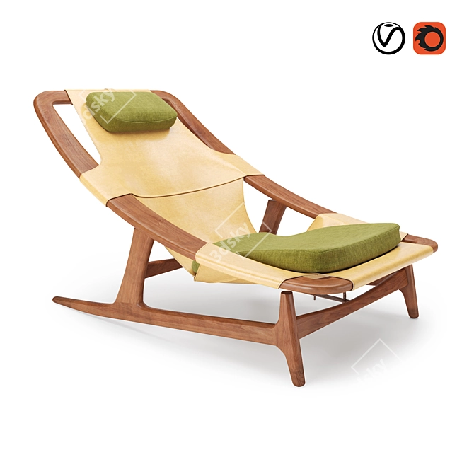 Arne Tidemand Ruud Lounge Chair: Iconic Scandinavian Designer Piece 3D model image 1