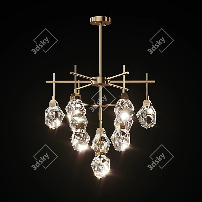 Luxury Crystal Tiered Chandelier 3D model image 2