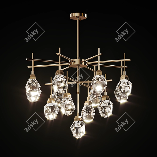 Luxury Crystal Tiered Chandelier 3D model image 3