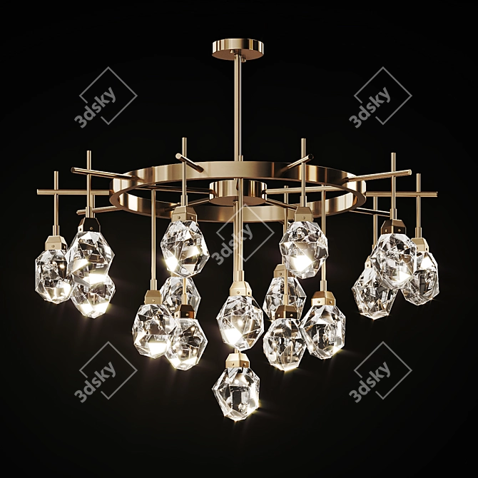 Luxury Crystal Tiered Chandelier 3D model image 4