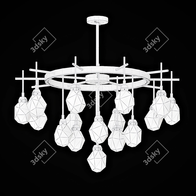 Luxury Crystal Tiered Chandelier 3D model image 7