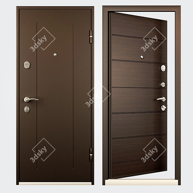 TOREX DELTA-100 Steel Entrance Door 860x2050 3D model image 1