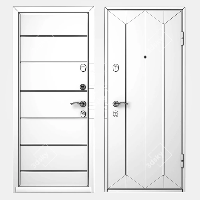 TOREX DELTA-100 Steel Entrance Door 860x2050 3D model image 4