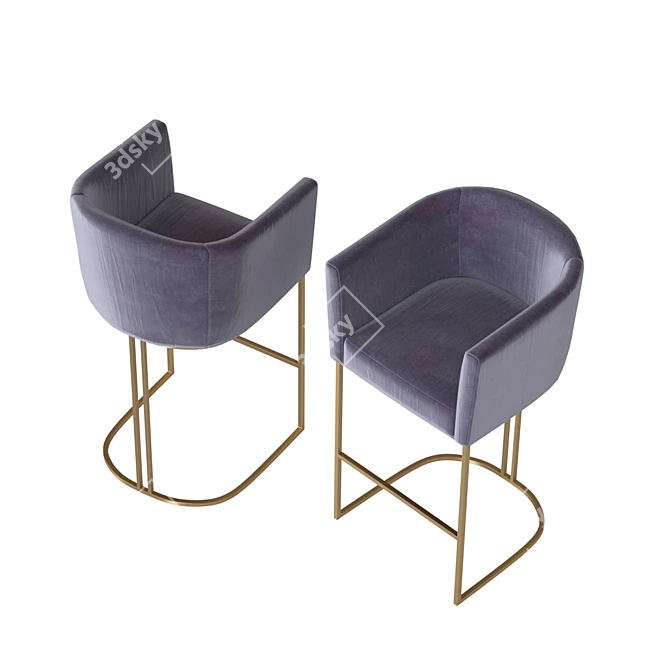 Elegant Bar Chair: Stylish Design, Comfortable Seating 3D model image 1