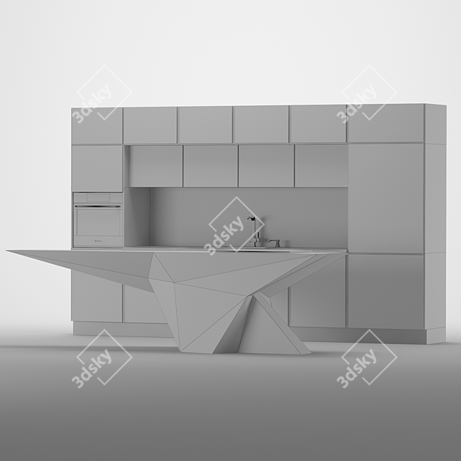 Abstract Geometric Kitchen 3D model image 3