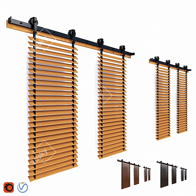 Stylish Window Shutters: Enhance Your Home 3D model image 1