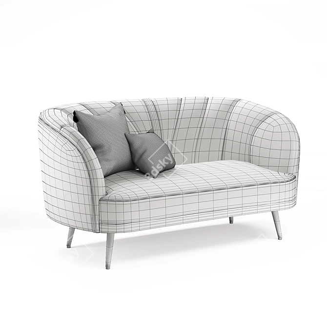 Minimalist Velvet Sofa: Leone 3D model image 2