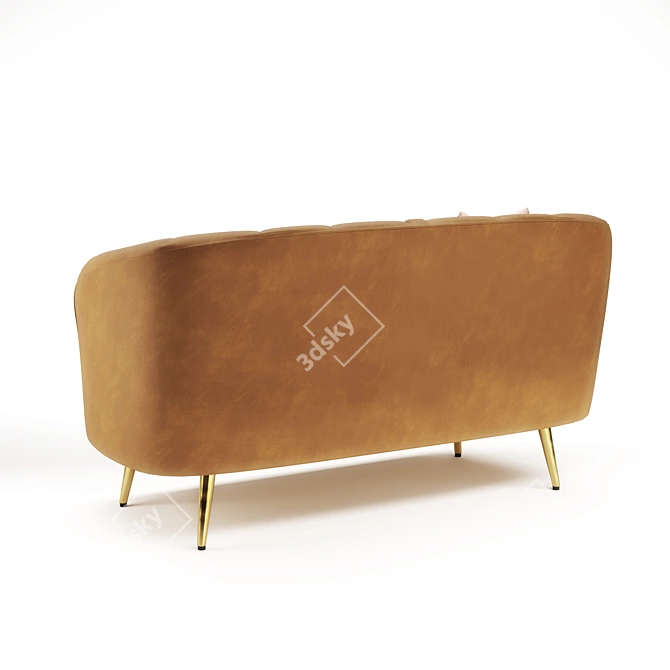 Minimalist Velvet Sofa: Leone 3D model image 5