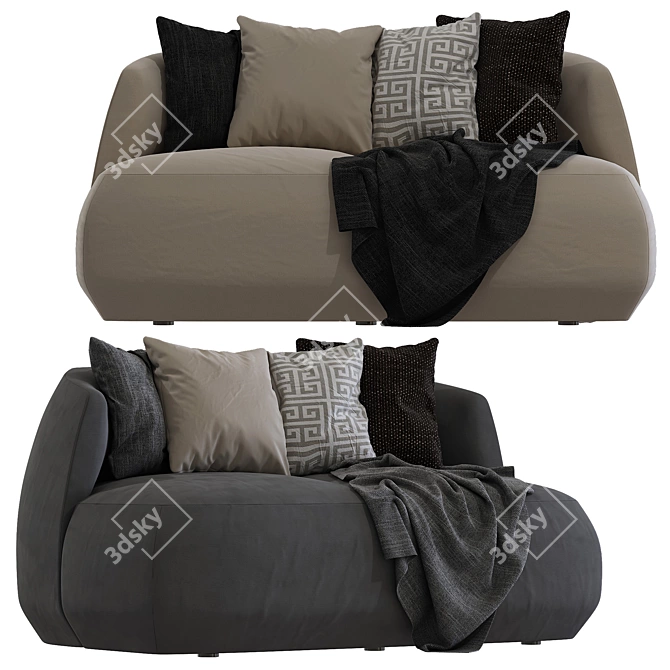 Brioni UP | 2-Seater Fabric Sofa 3D model image 1