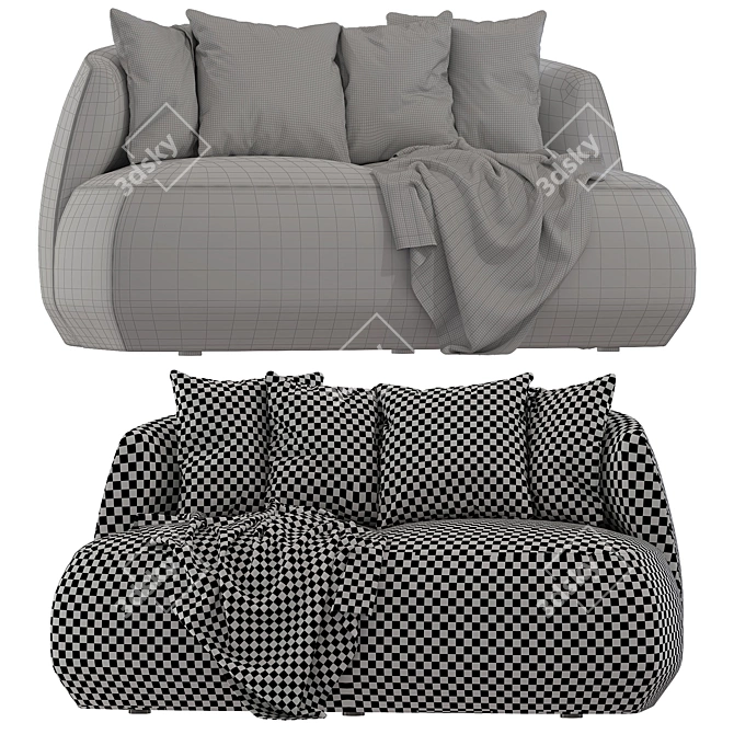 Brioni UP | 2-Seater Fabric Sofa 3D model image 4
