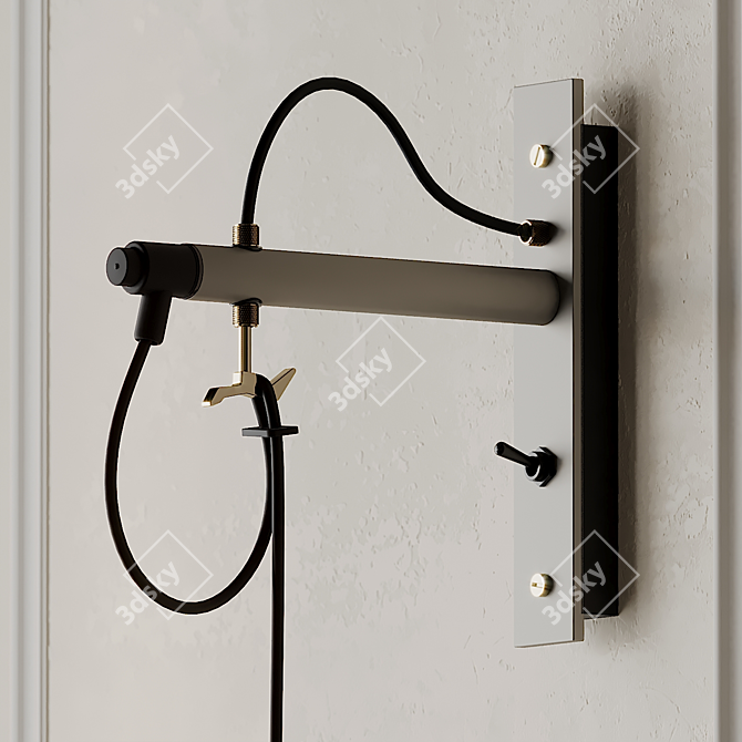 Nude Stone Hooked Wall Light - Elegant Lighting Solution 3D model image 4