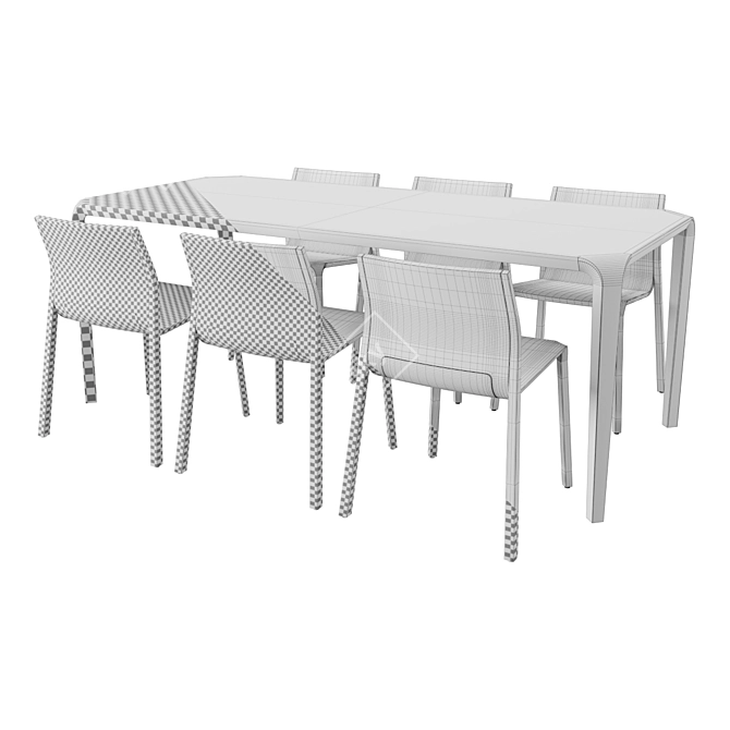 Modern Ondarreta Silu Dining Set 3D model image 5