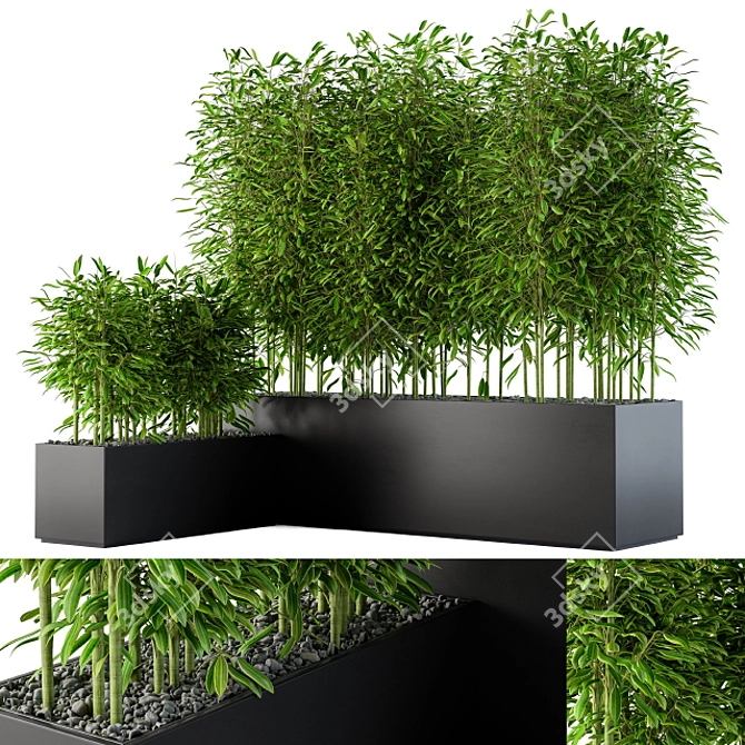 Bamboo Haven: Lush Plant Box 3D model image 1