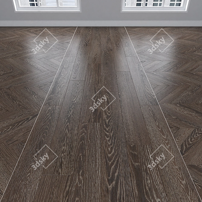  Oak Parquet: Herringbone, Linear, Chevron 3D model image 1