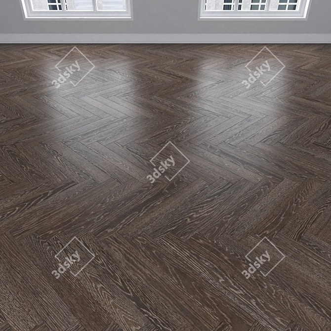  Oak Parquet: Herringbone, Linear, Chevron 3D model image 3