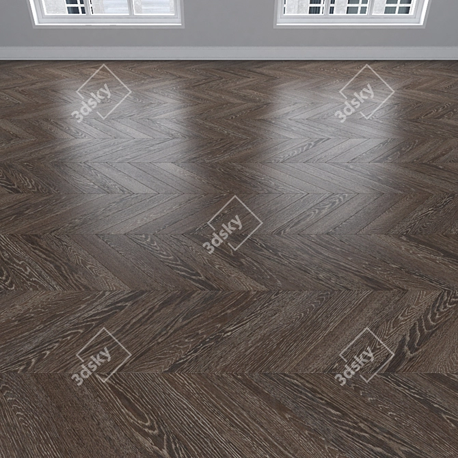  Oak Parquet: Herringbone, Linear, Chevron 3D model image 4