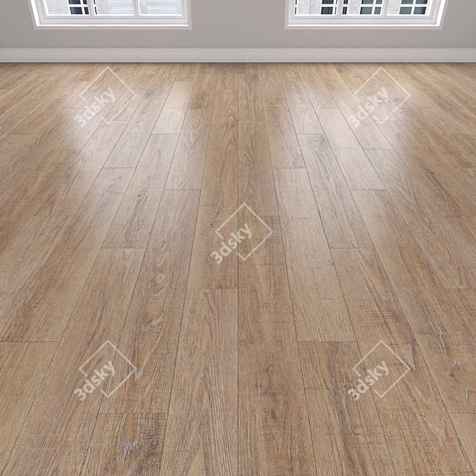 Parquet Oak: Herringbone, Linear, Chevron 3D model image 2