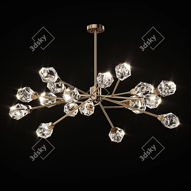 Luxury Crystal Tree Chandelier 3D model image 2