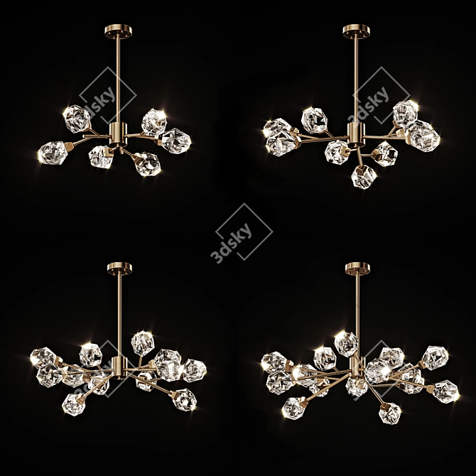 Luxury Crystal Tree Chandelier 3D model image 6