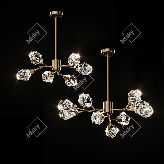 Luxury Crystal Tree Chandelier 3D model image 8