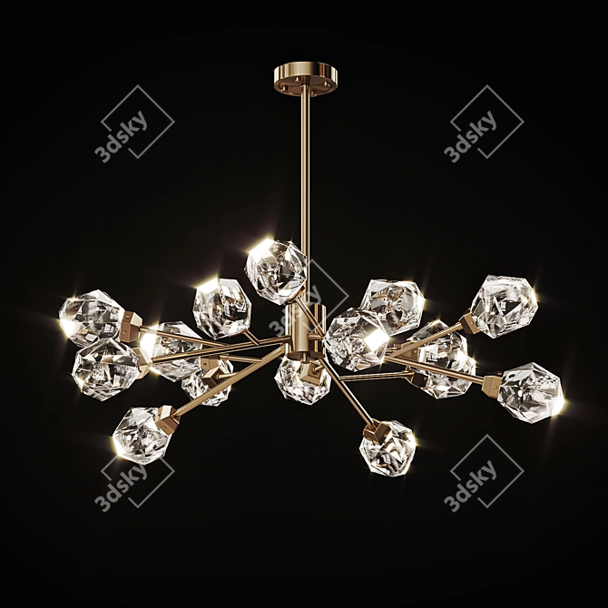 Luxury Crystal Tree Chandelier 3D model image 10