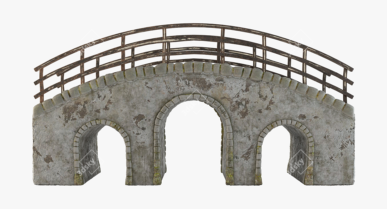 Rustic Stone Bridge, 3D Model 3D model image 1