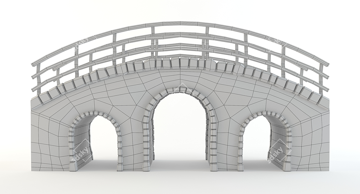 Rustic Stone Bridge, 3D Model 3D model image 3