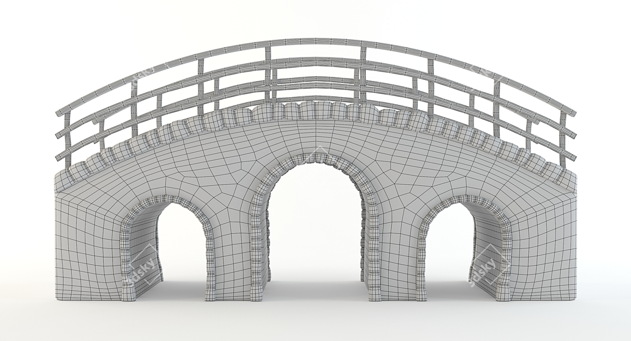 Rustic Stone Bridge, 3D Model 3D model image 4