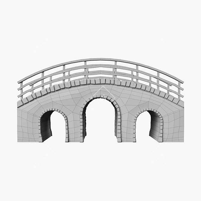 Rustic Stone Bridge, 3D Model 3D model image 7