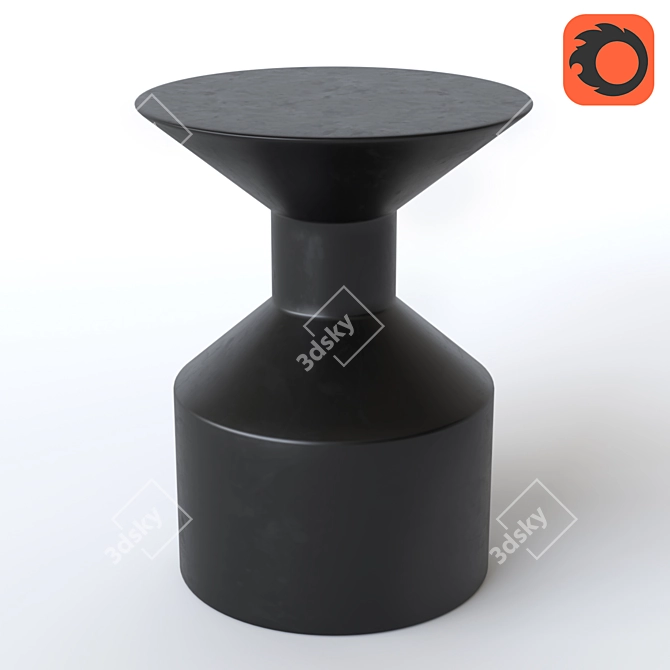 Minimalist Mango Wood Stool 3D model image 4