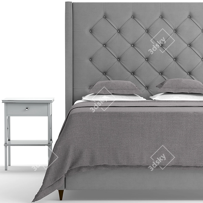 Elegant Tal Bed for a Luxurious Sleep 3D model image 2
