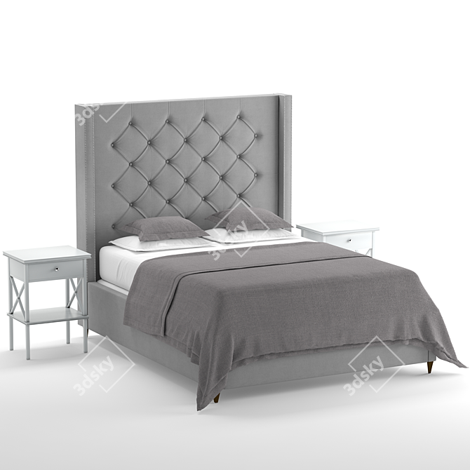 Elegant Tal Bed for a Luxurious Sleep 3D model image 4