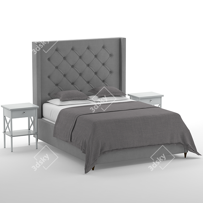 Elegant Tal Bed for a Luxurious Sleep 3D model image 5