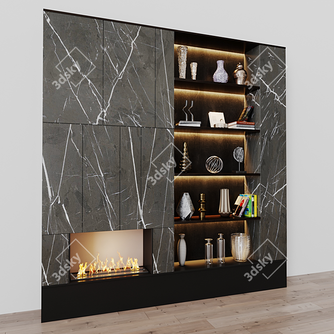 Title: Modern Fire Hearth 3D model image 3