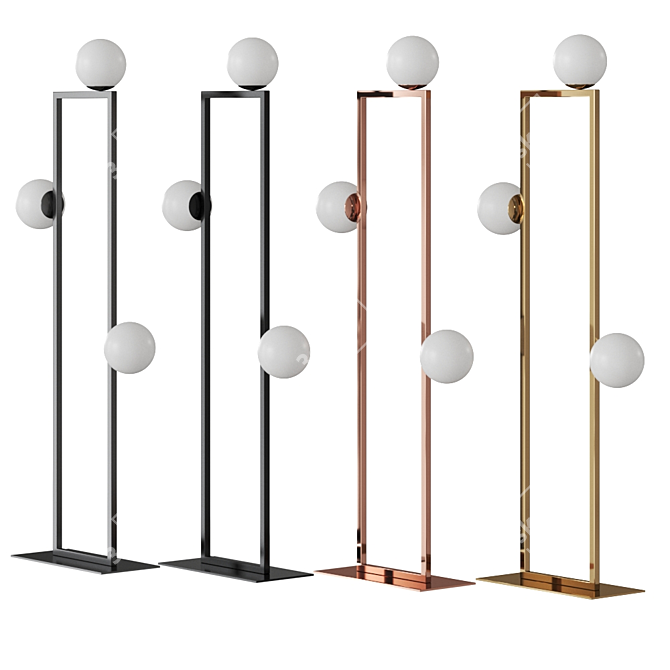 VeniceM Mondrian Glass Floor: Elegant LED Floor Lamp 3D model image 4