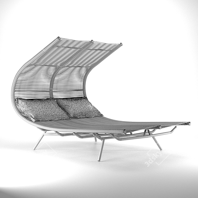 Luxury Double Chaise Lounge 3D model image 3