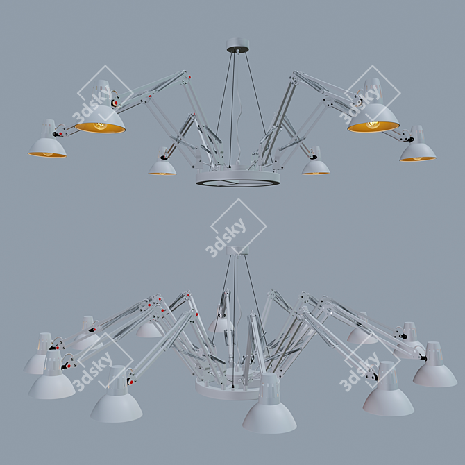 Ragno Loft Chandelier - Raw Elegance 3D model image 2