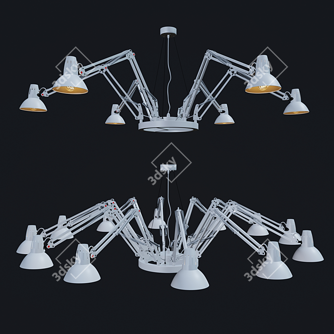 Ragno Loft Chandelier - Raw Elegance 3D model image 4