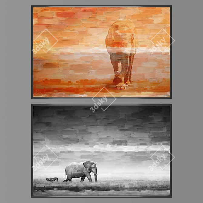 Creative Collection: Wall Art Set 1278 3D model image 1