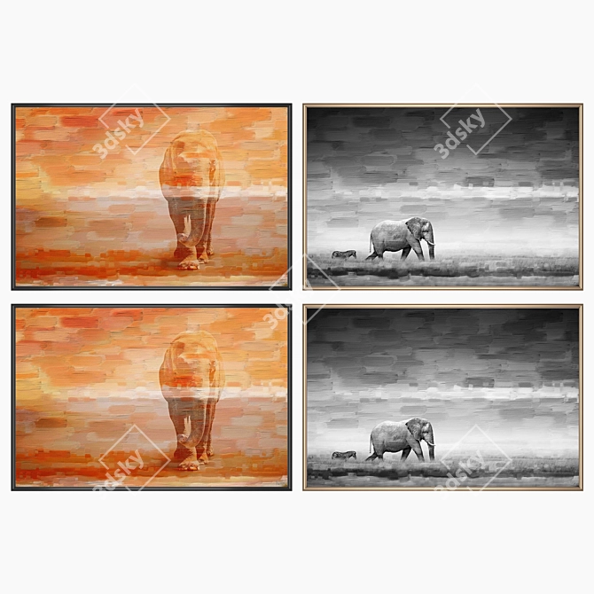 Creative Collection: Wall Art Set 1278 3D model image 2