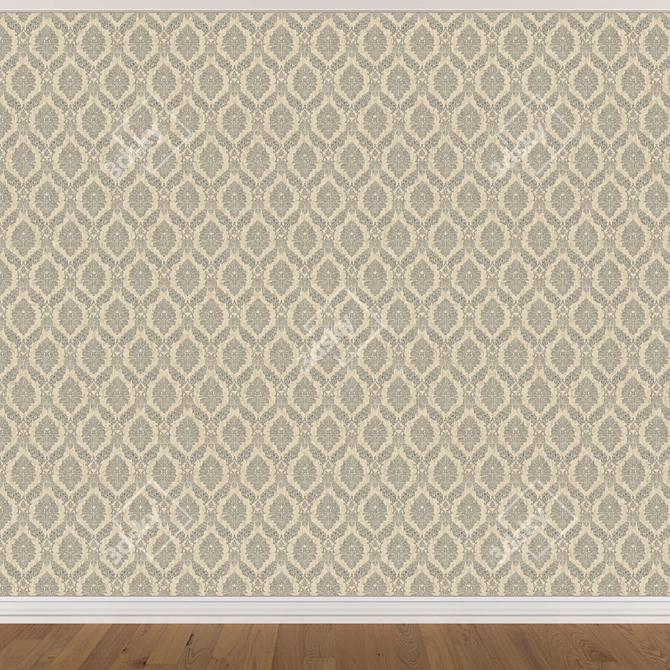 800 Wallpaper Set: 3 Seamless Textures 3D model image 3