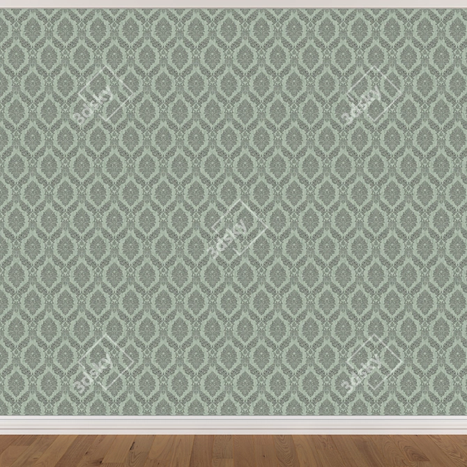 800 Wallpaper Set: 3 Seamless Textures 3D model image 4