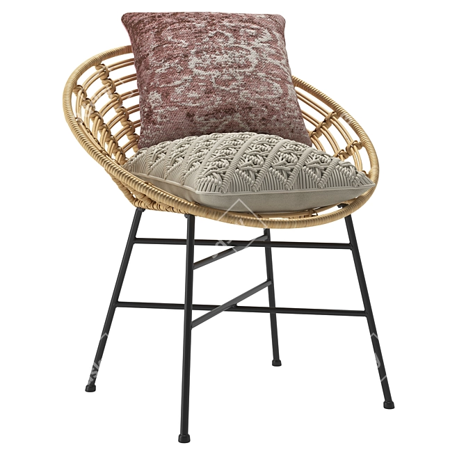 Rattan Comfort Chair - Elegant and Stylish 3D model image 2